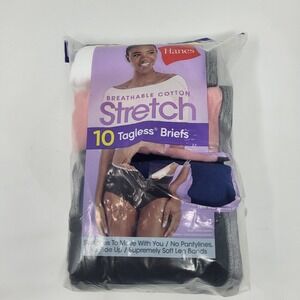 9 Hanes Women 6M Tagless Briefs Underwear Panties Cotton Open Package